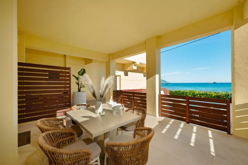 Jeanne del mar beachfront suites terrace dining sea view