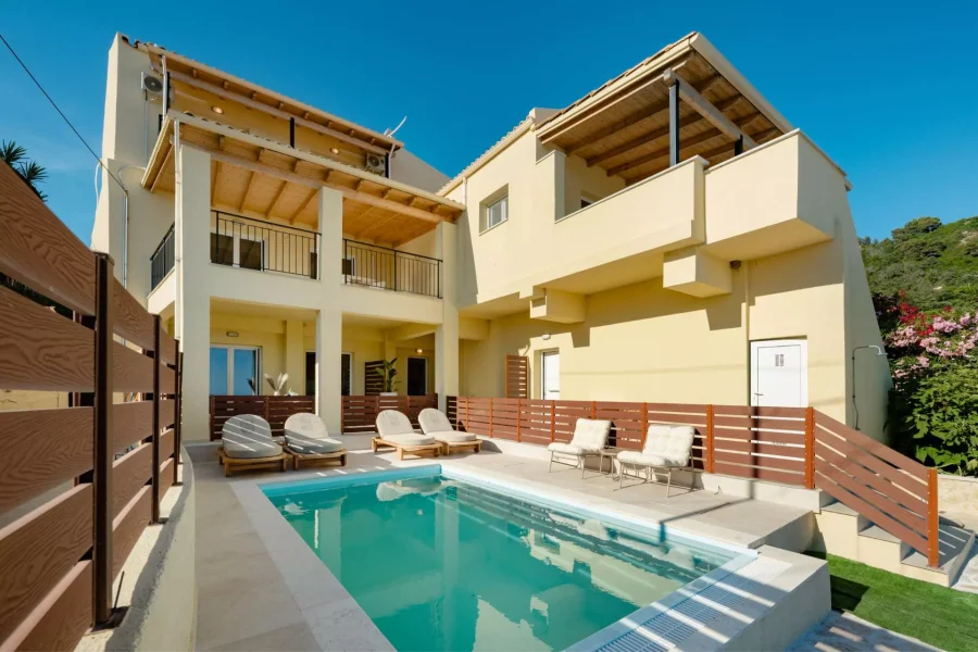 Jeanne del mar beachfront suites villa exterior pool sunbeds